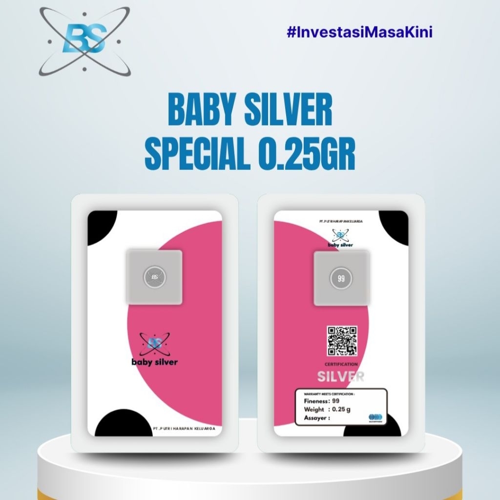 Baby Silver 0,25 Gram Perak Koin Asli Murni Logam Mulia