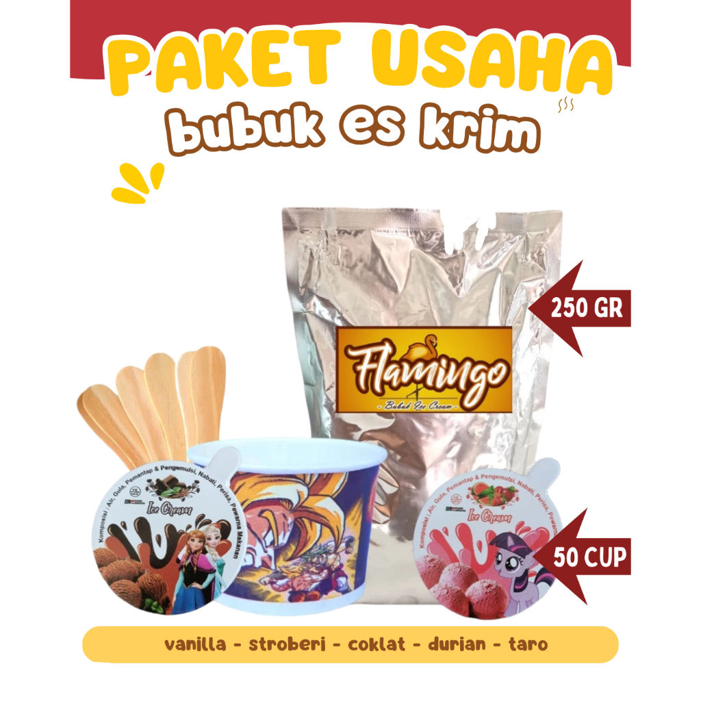 JUAL PAKET BUBUK ES KRIM / PAKET ES KRIM CUP / PAKET MESIN ES KRIM