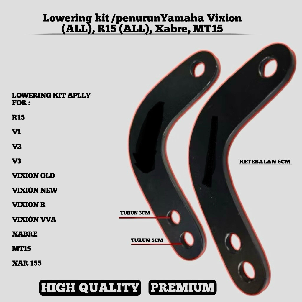 Lowering kit penurun New Model Conrod Downsize Yamaha  R15 V1, V2, V3, Vixion R, Vixion Old New, Vva