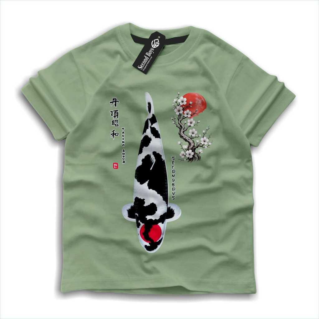 KAOS DISTRO ANAK COMBAD 30S MOTIF IKAN KOI TANCHO SHOWA