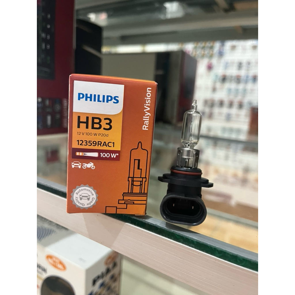 Bola Lampu Halogen Philips RallyVision HB3 9005 100W 100 Watt 12V 12 Volt