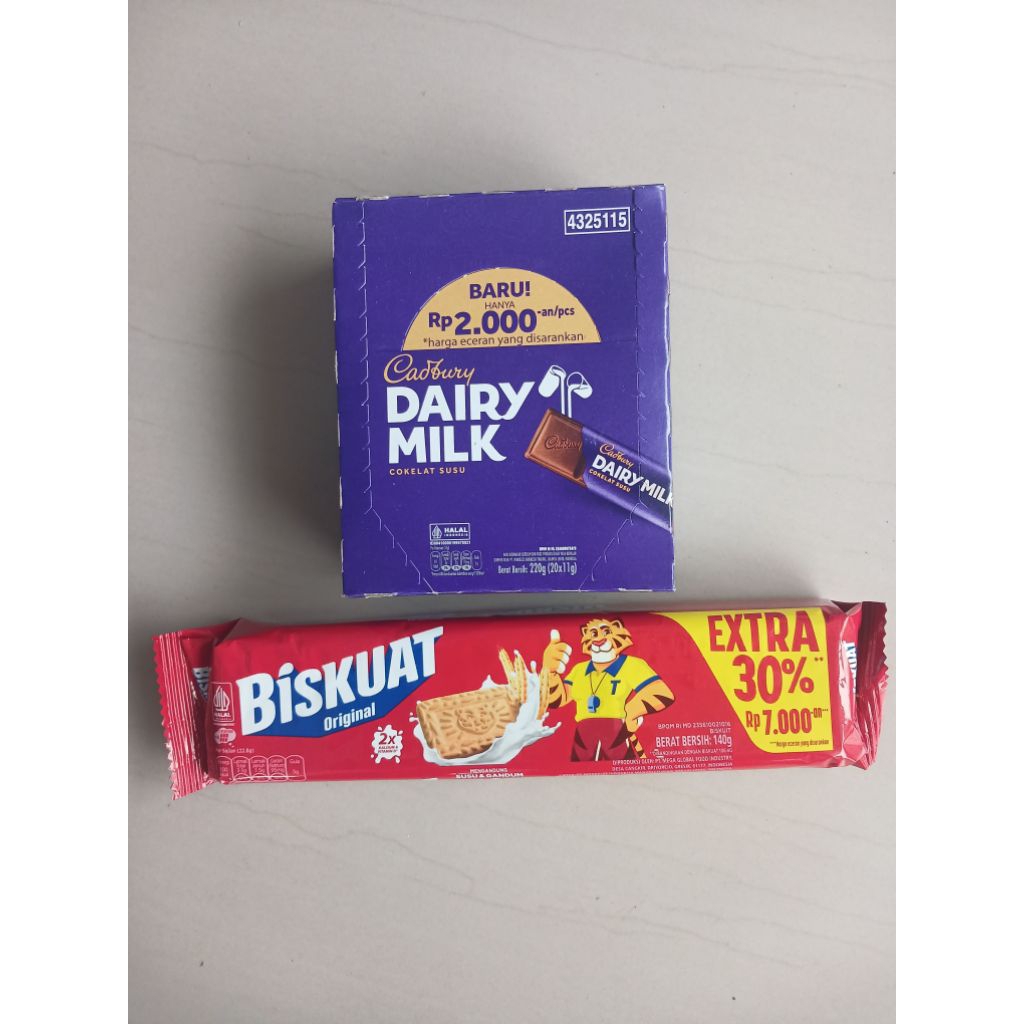 Cadbury Dairy Milk 20x11g+Biskuat Original 140g Extra 30%