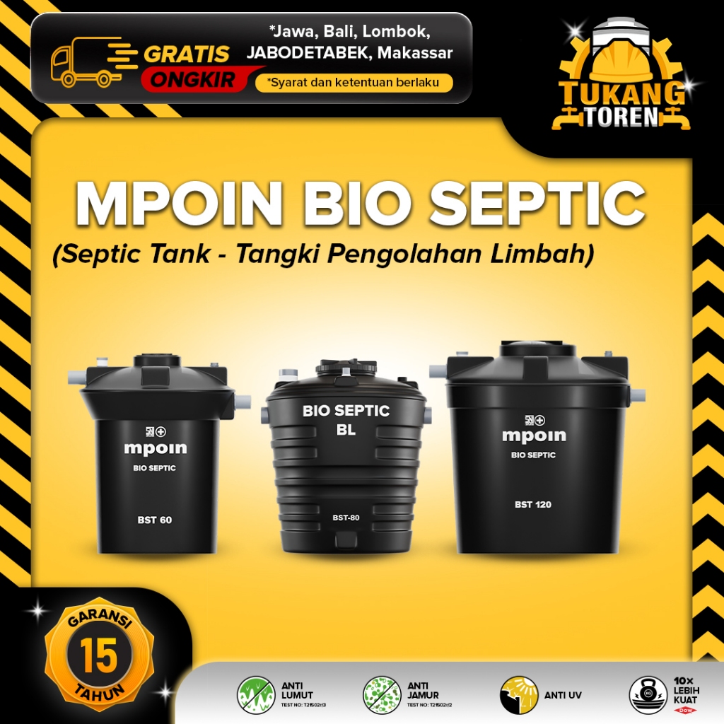 Septic Tank MPOIN BST60 - BST120  Series Tangki Septik MPOIN Garansi 15 thn