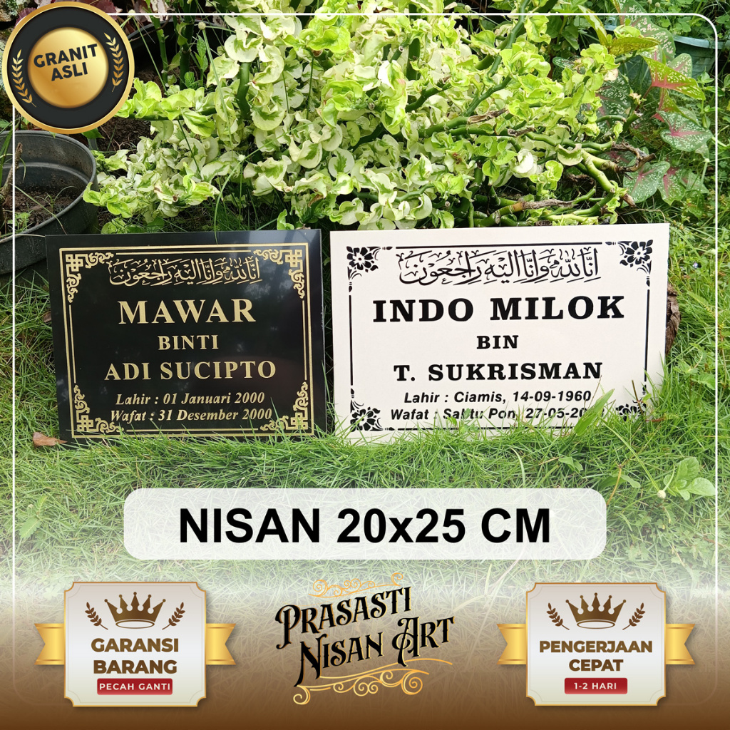 Link Baru Batu Nisan Granit Asli 25CM