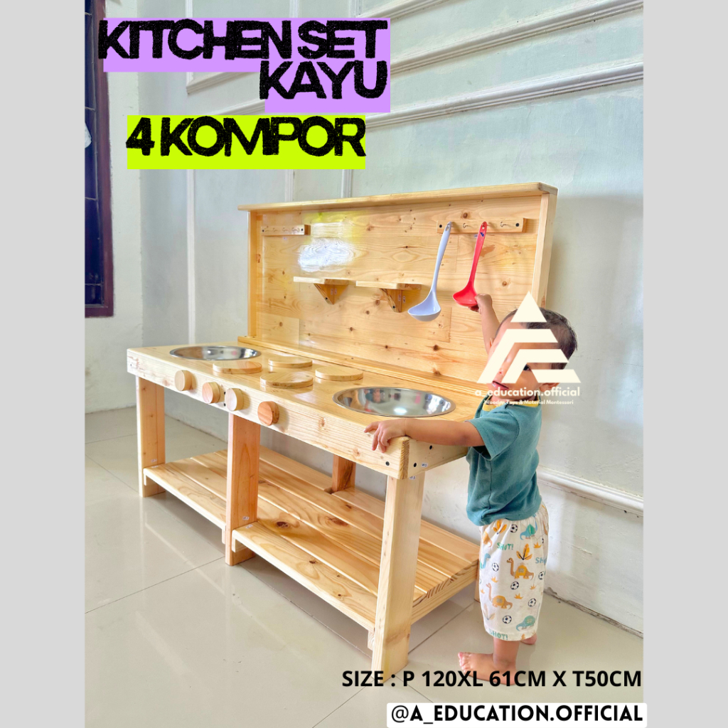 KITCHEN SET KAYU TIPE 4 KOMPOR MAINAN ANAK