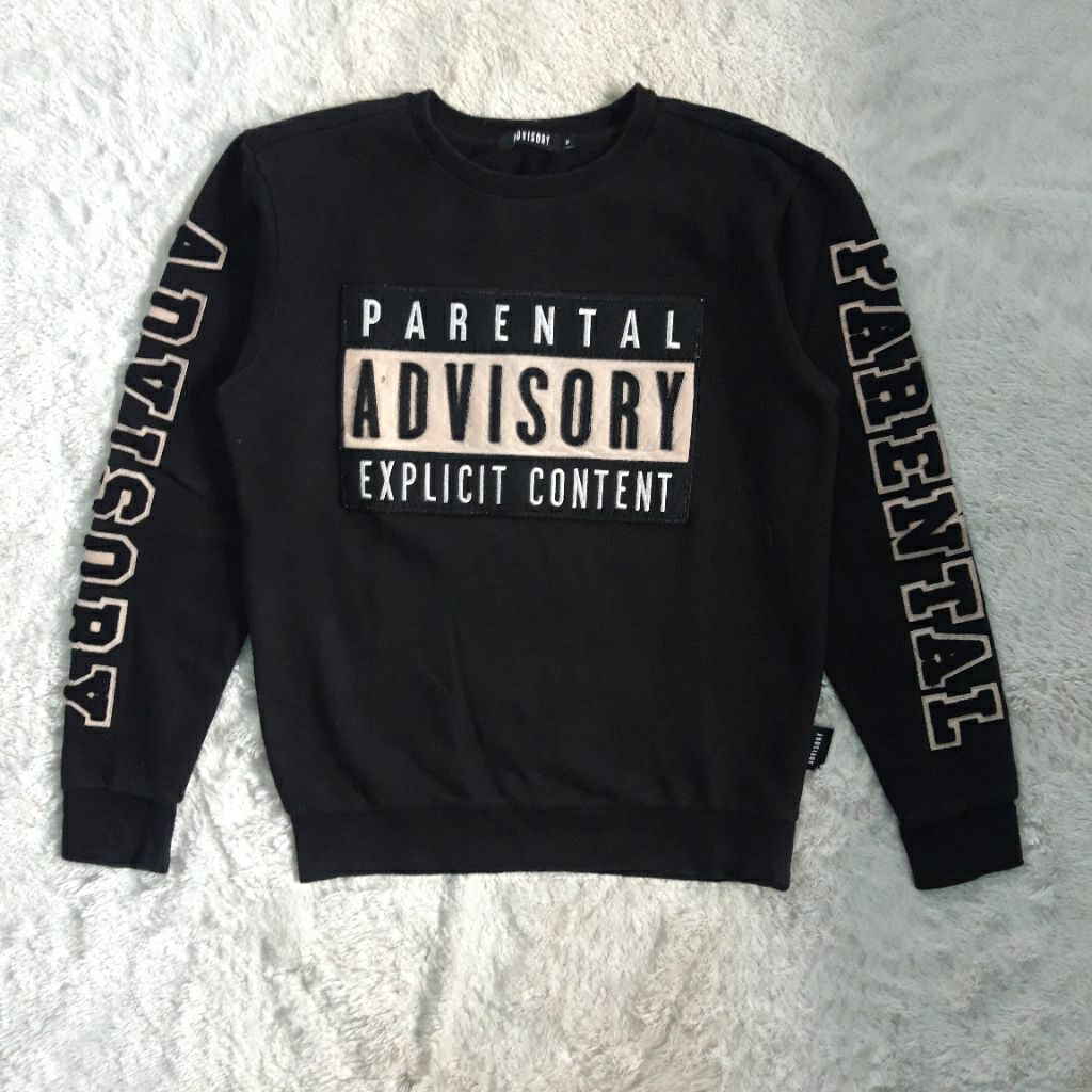 crewneck parental advisory hitam