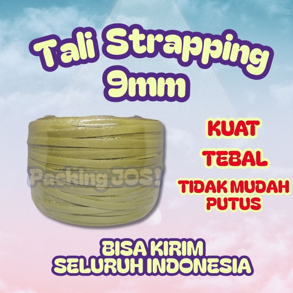 Tali Strapping Band 9mm Packing Besar Kuat Tebal / Tali Streping Klem 9 mm Kirim Seluruh Indonesia
