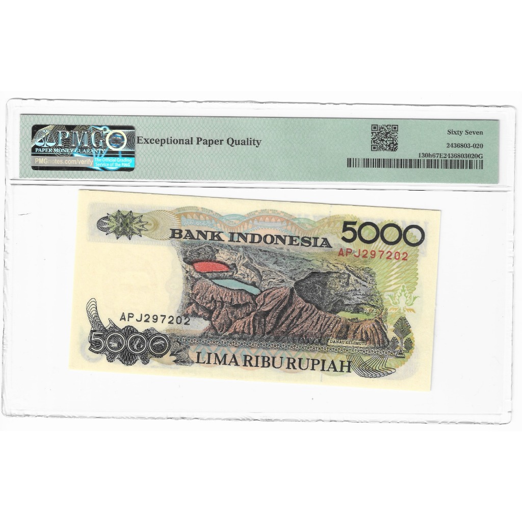 uang Kuno PMG 5000 Rupiah Sasando Rote Murah Original