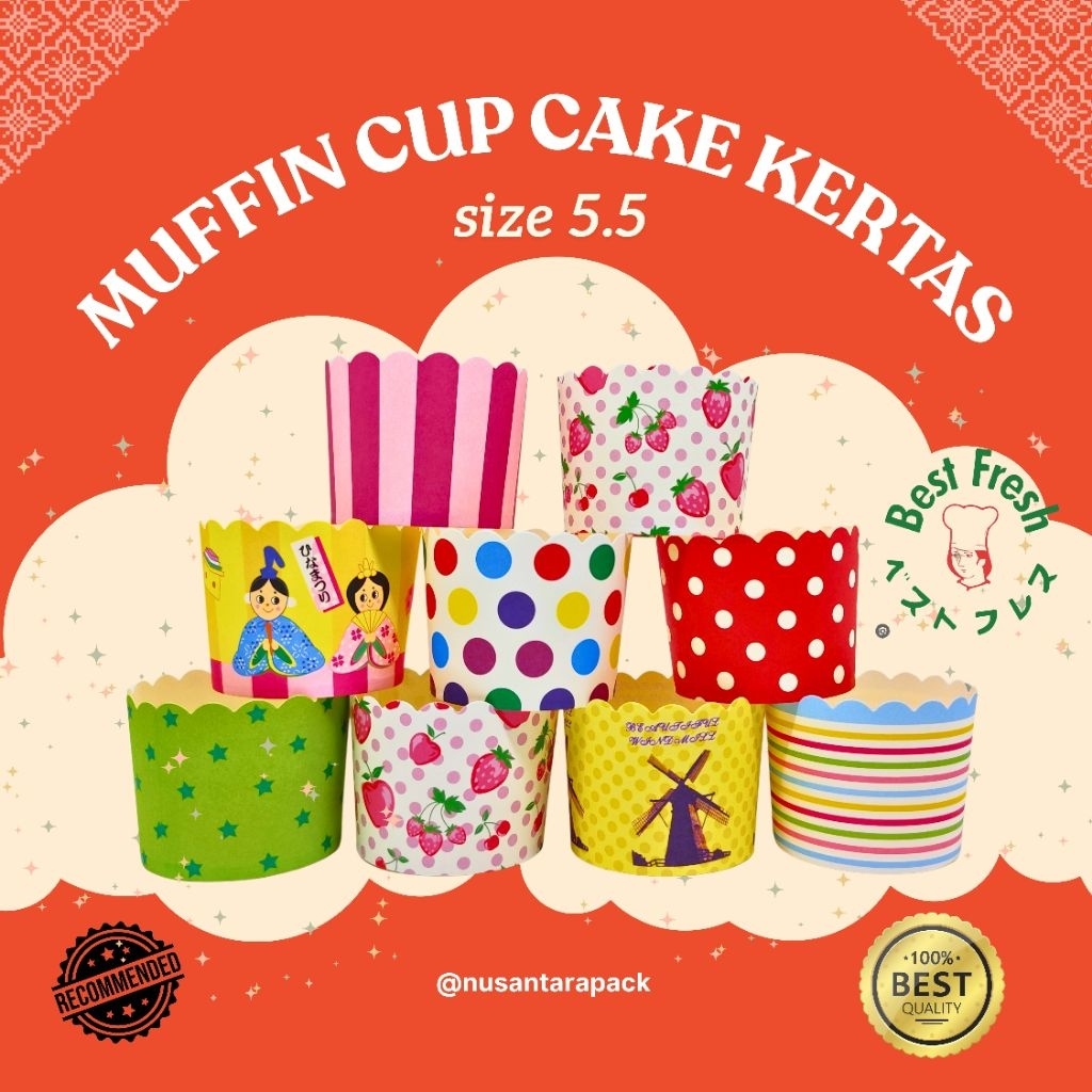 Paper Cup Cake Kertas Muffin Ukuran M (5.5) medium