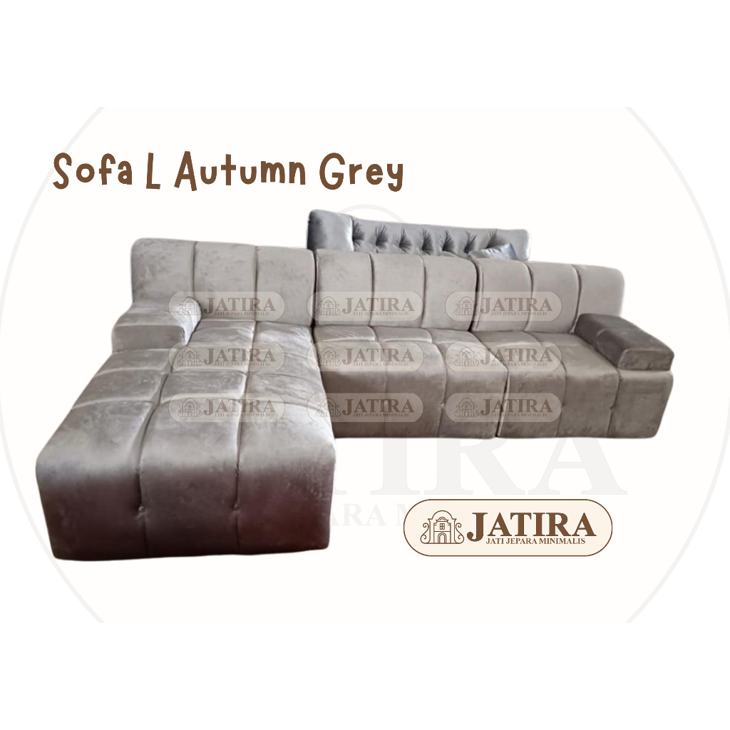 Sofa Tamu L Autumn Gray | Kursi Tamu L Modern Busa | Sofa Tamu Murah Palembang