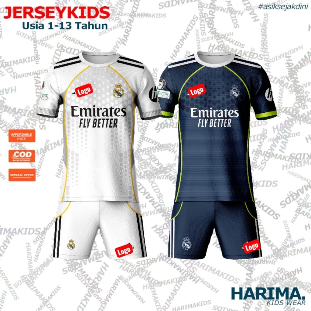 Baju jersey bola anak Real Madrid Bellingham