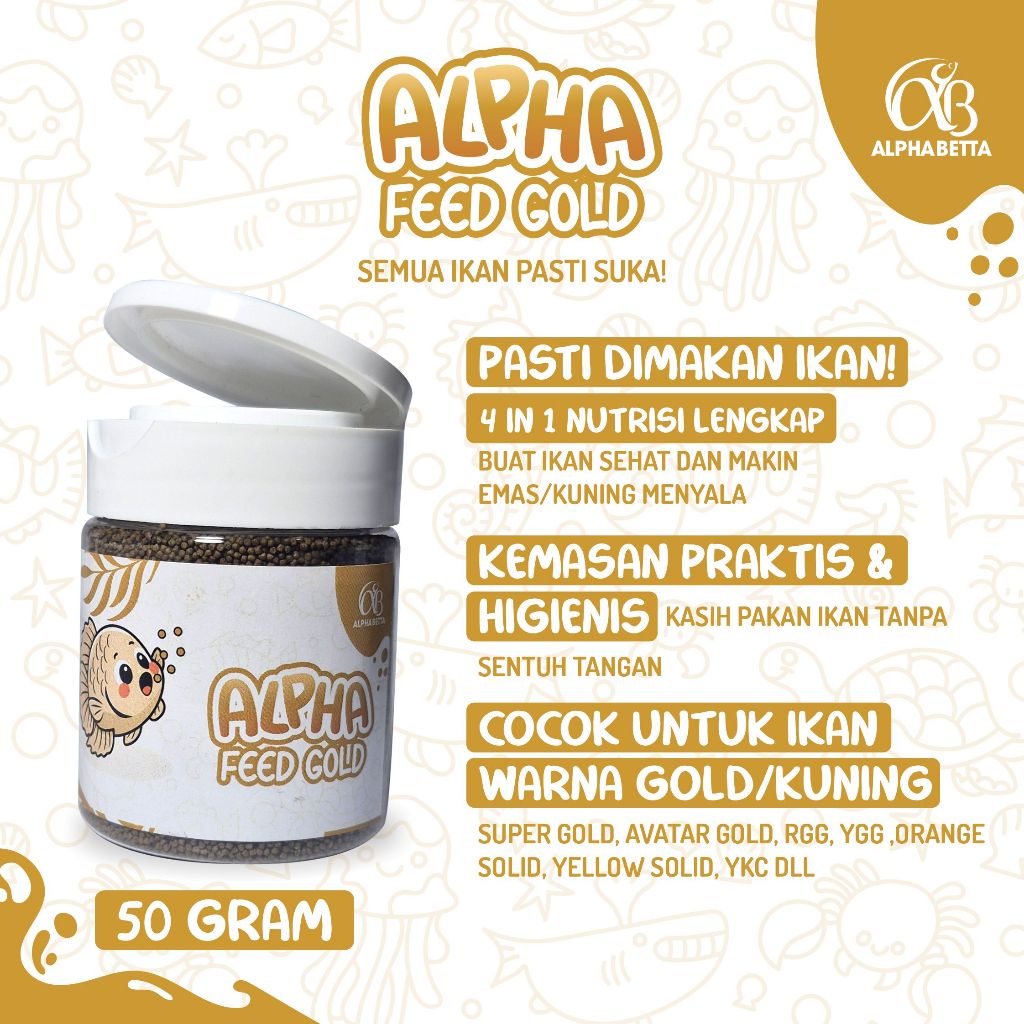 Pakan Pelet Ikan Hias Cupang Avatar Gold, Gold, RGG, Yellow Solid, Orange Meningkatkan Warna Emas/Ku