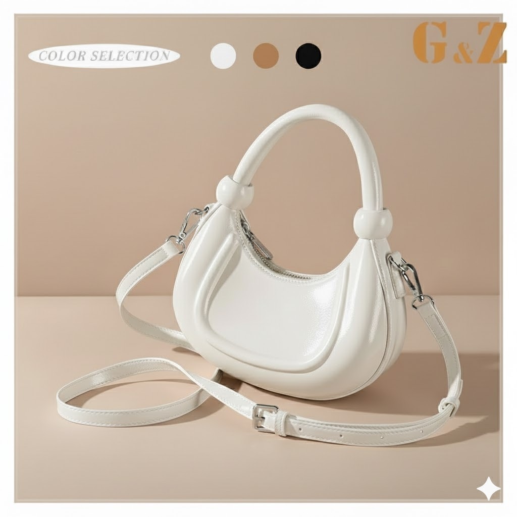 G&Z - Luna Glossy/Tas Selempang Wanita Model Bulan Kulit PU - Tas santai - Tas santai