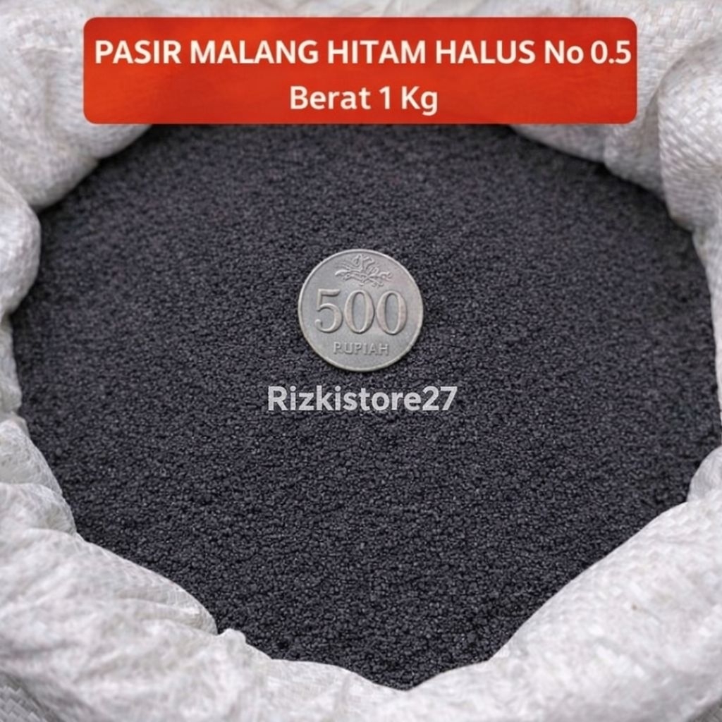 Pasir Malang Hitam Halus No 0.5 Berat 1 Kg Substrate Aquarium Aquascape