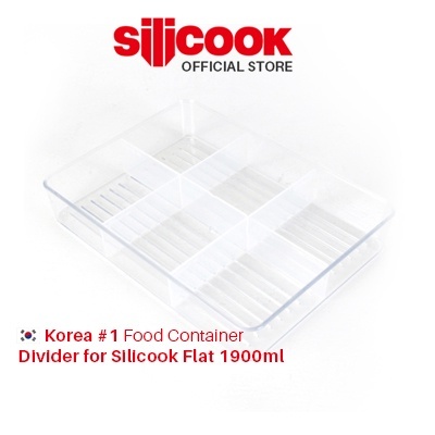 Silicook Korea Divider Food Container Flat 1900ml
