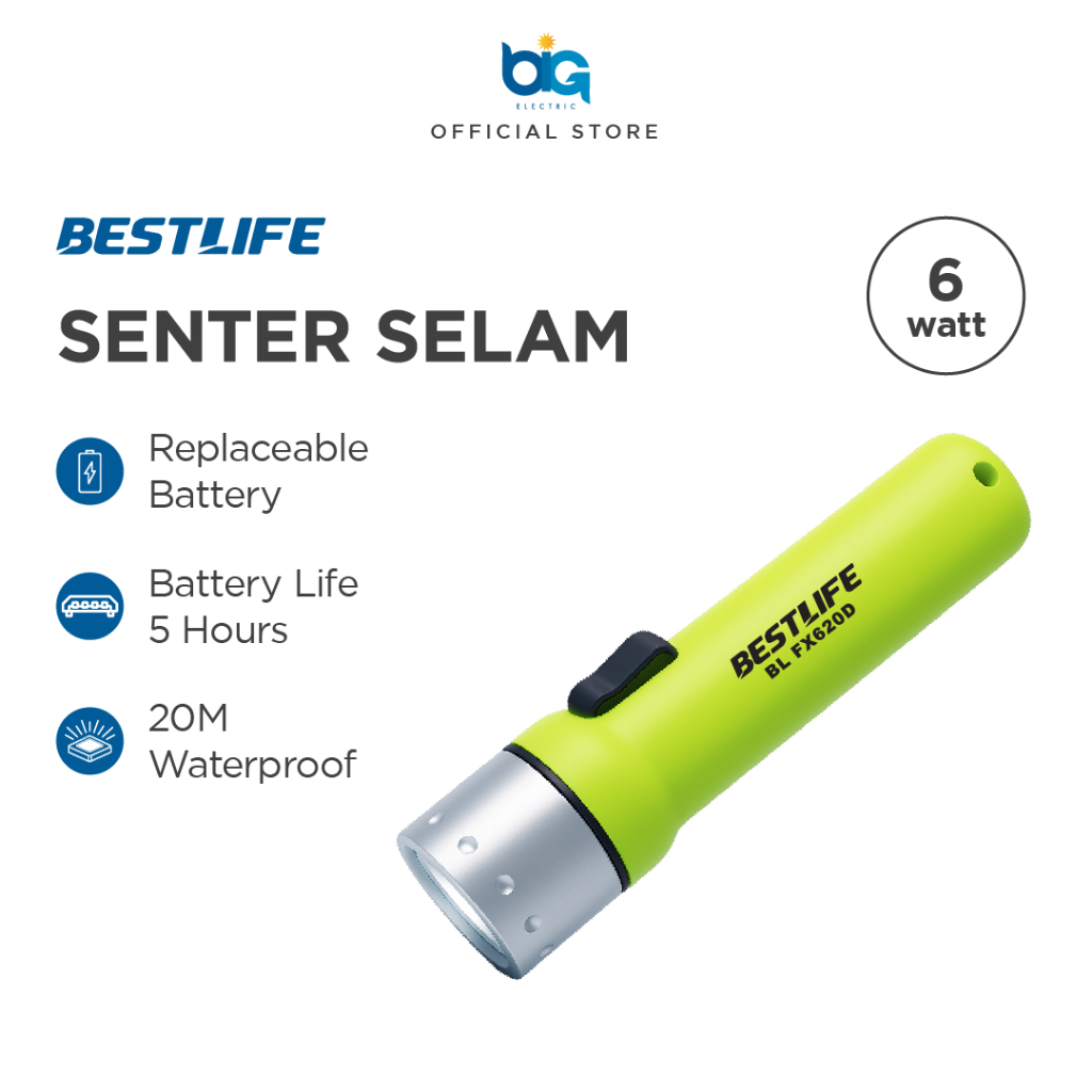 BESTLIFE Senter Selam / Diving Waterproof 6 Watt BL FX620D