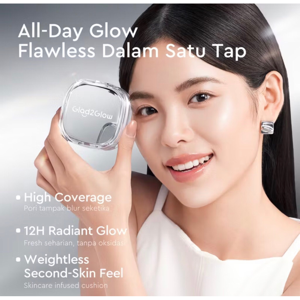 Silver Cushion Glad2Glow Perfect Glow Cushion G2G Matte Glow Cushion Make Up Foundation Glowing Cush