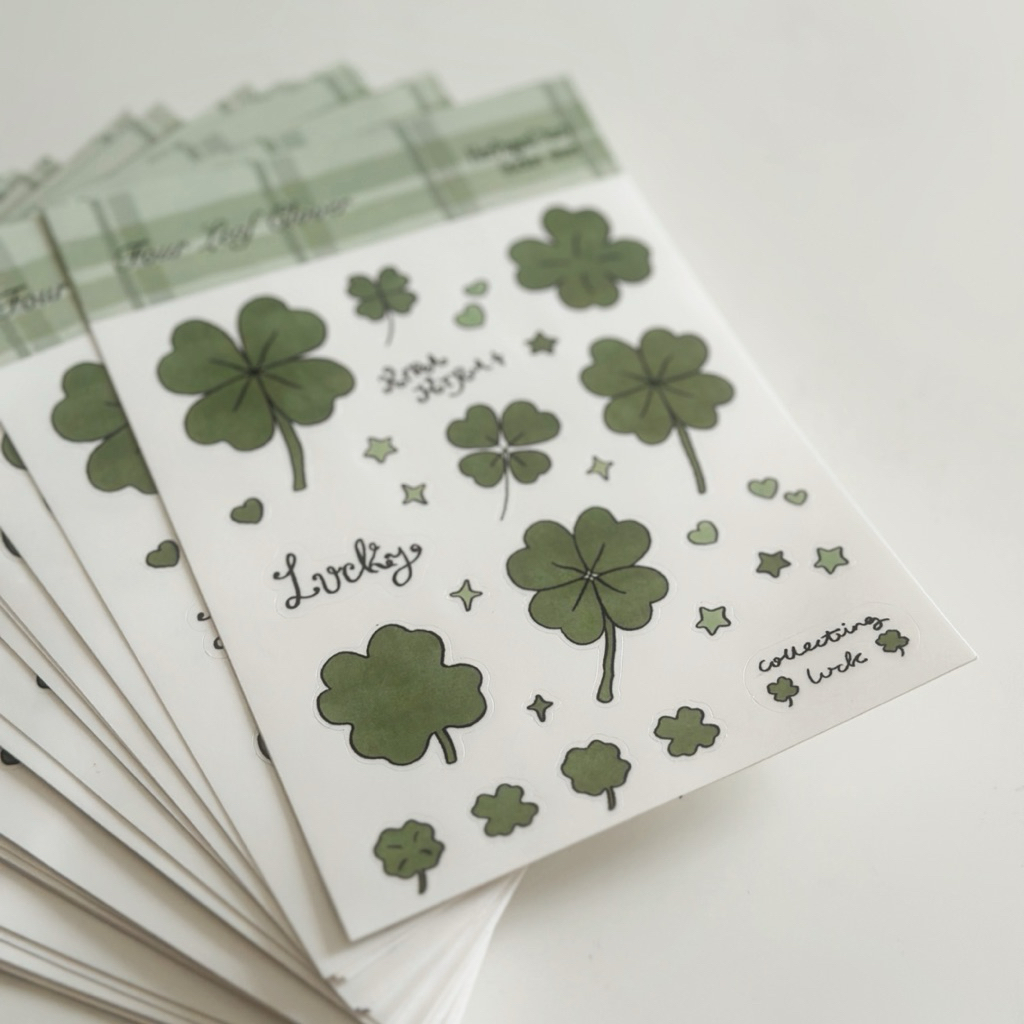 Lucky Four-Leaf Clover Sticker Sheet | Sticker | Kdrama | Kim seonho | Go younjung | Sticker Kdrama 