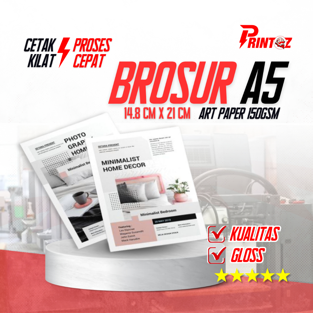 Cetak Brosur A5 Cetak Flyer Custom Brosur A5 Custom Flyer A5 2 Sisi 1 Sisi Cetak Express