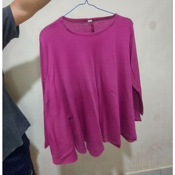 Blouse Oversize Wanita batwing - Magenta Berry