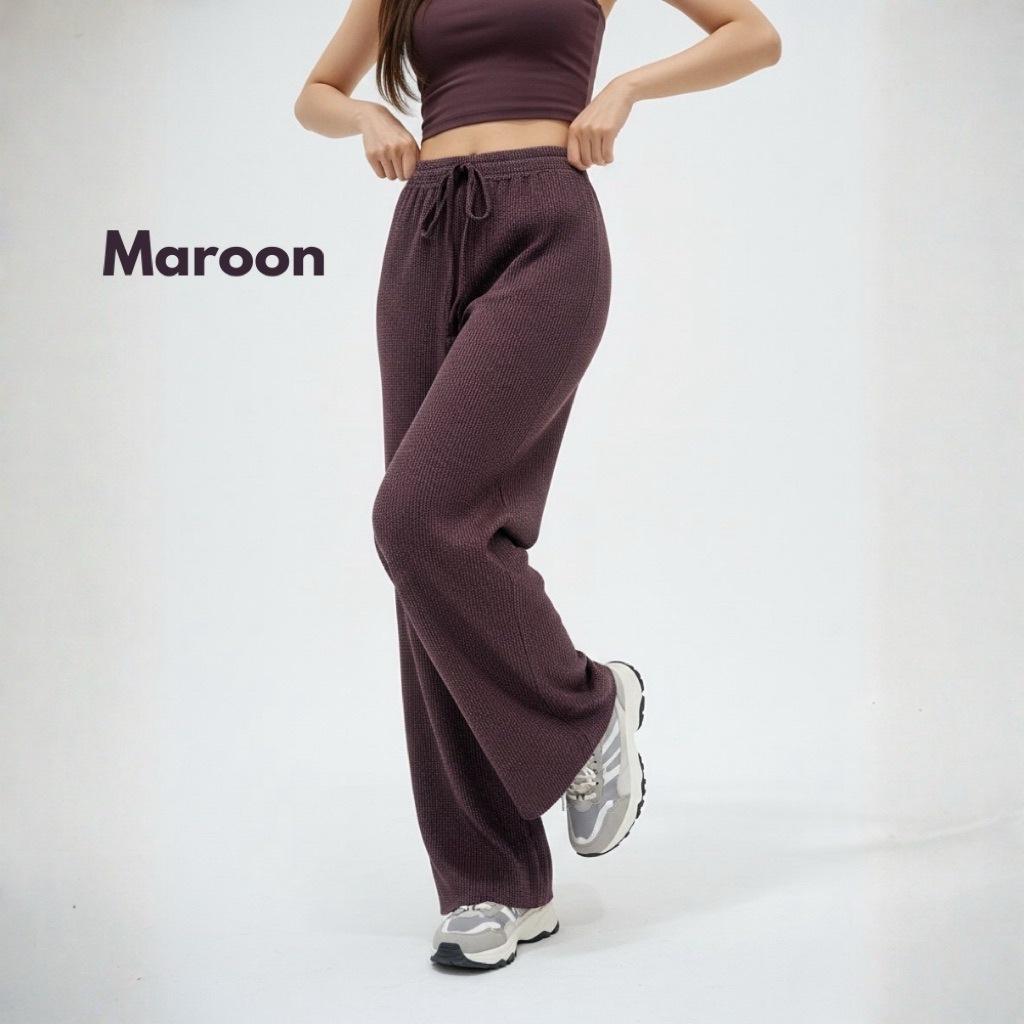 celana kulot highwaist model denim plisket