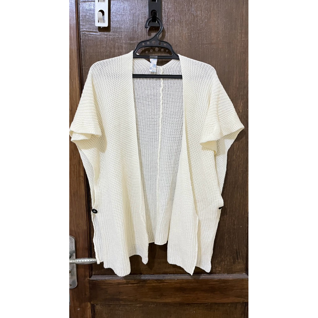 CARDIGAN RAJUT PUTIH WHITE CARDIGAN RAJUT OVERSIZE OUTER WANITA