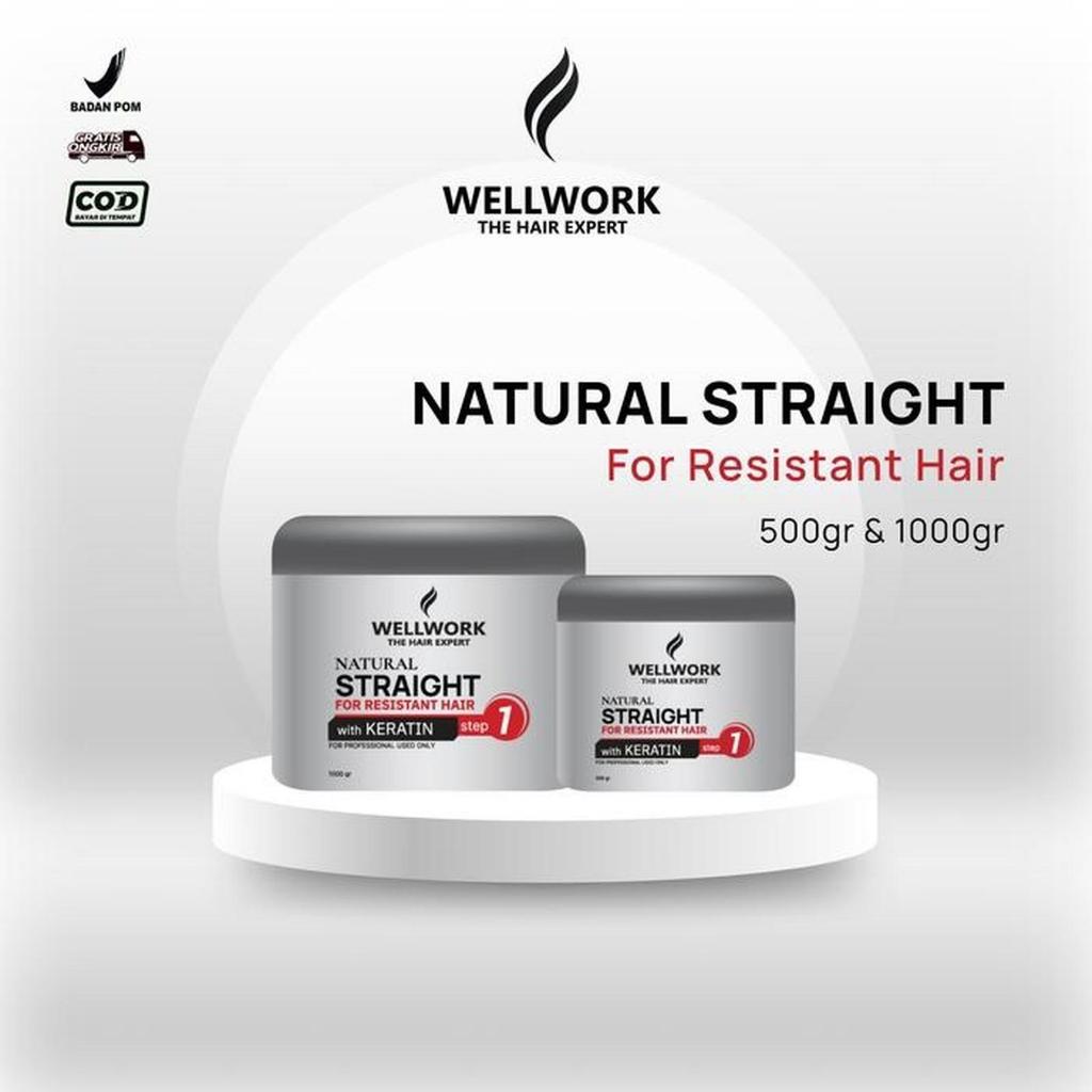 WELLWORK Smoothing Keratin RESISTANT Step 1 1kg  untuk Rambut Kribo Keriting Besar