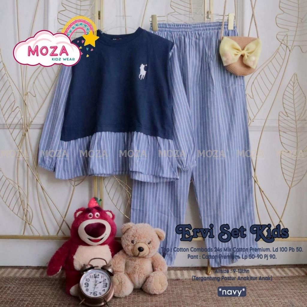 (COD)Ervi set kids ORI Moza//Tia set teen kids ORI Fasha kids//setelan anak perempuan size 9-13th