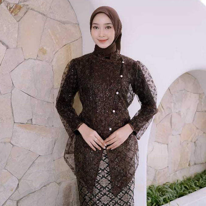 Kebaya Janggan / Atasan Kondangan / Sakura Outer brukat Wisuda, Lamaran Elegan
