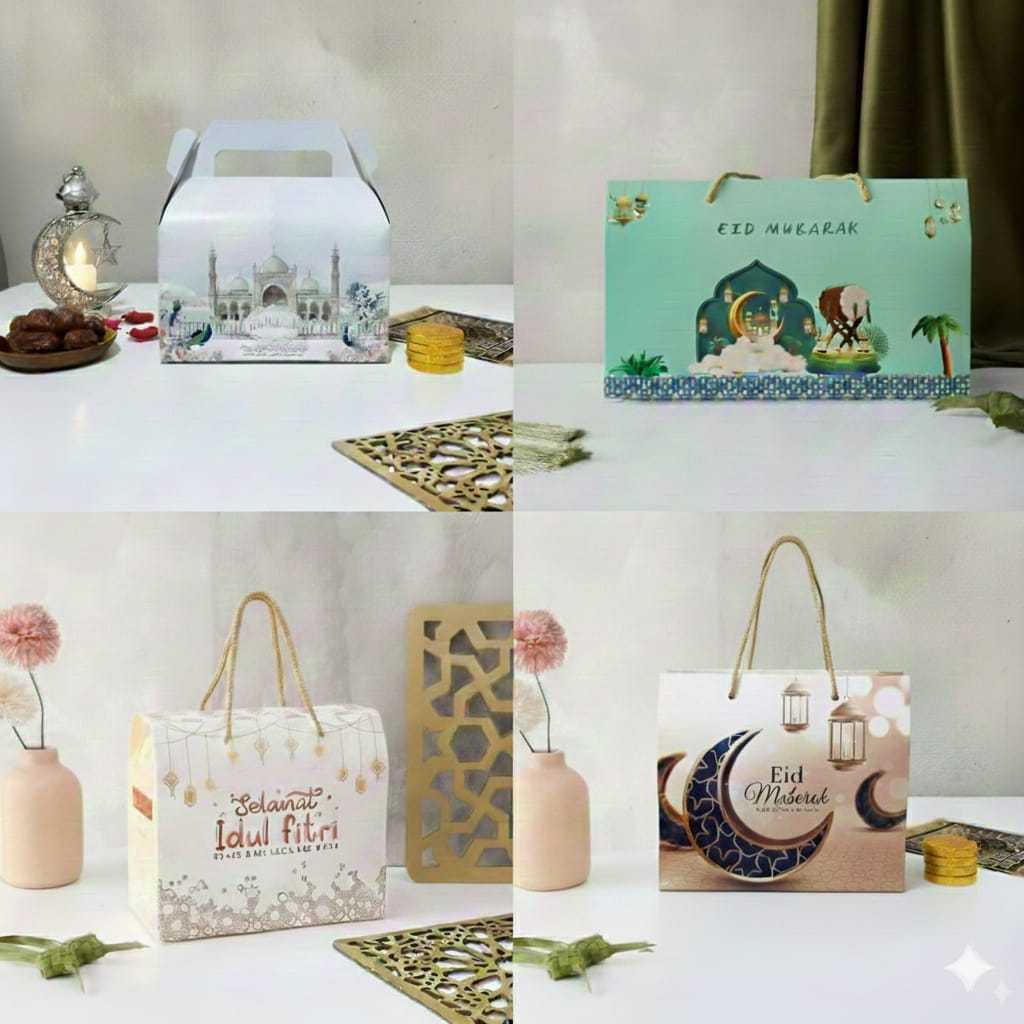 [isi 10pcs ] Kotak Hampers Lebaran / Box Hampers Lebaran Idul Fitri Isi 3 Toples Dan 2 Toples / Souv