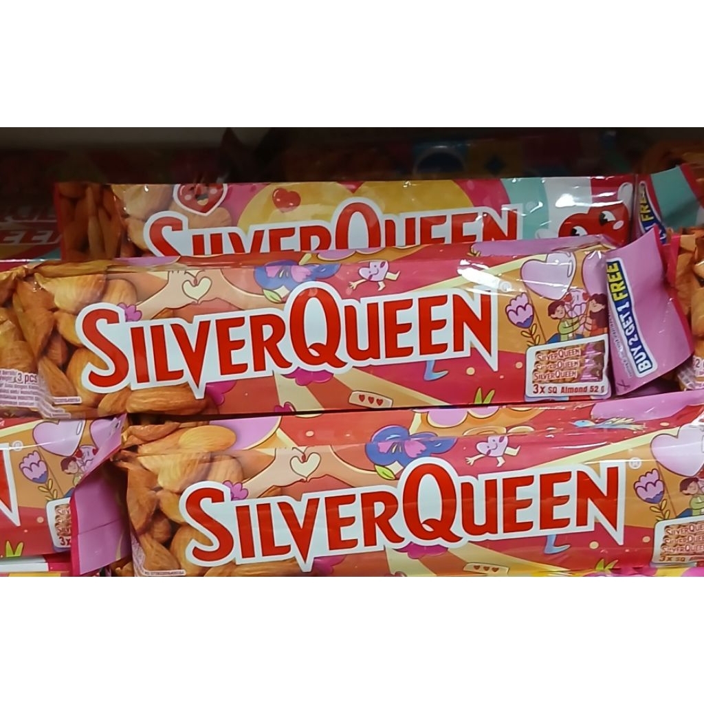 cokelat silverqueen almond buy 2 get 1 free 55gr