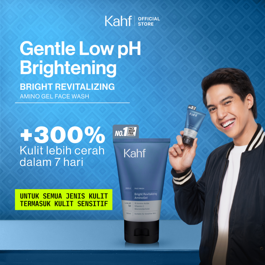 [NEW BEBAS KUSAM TANPA BIKIN KERING] Kahf Bright Revitalizing Amino Gel Face Wash 100 ml – Sabun Cuc