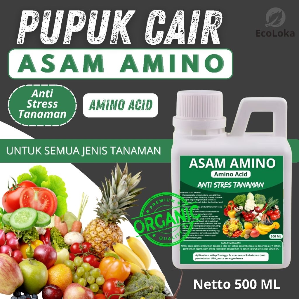 Pupuk cair asam amino 500ml plus Zpt nutrisi anti stres tanaman amino acid untuk semua jenis tanaman