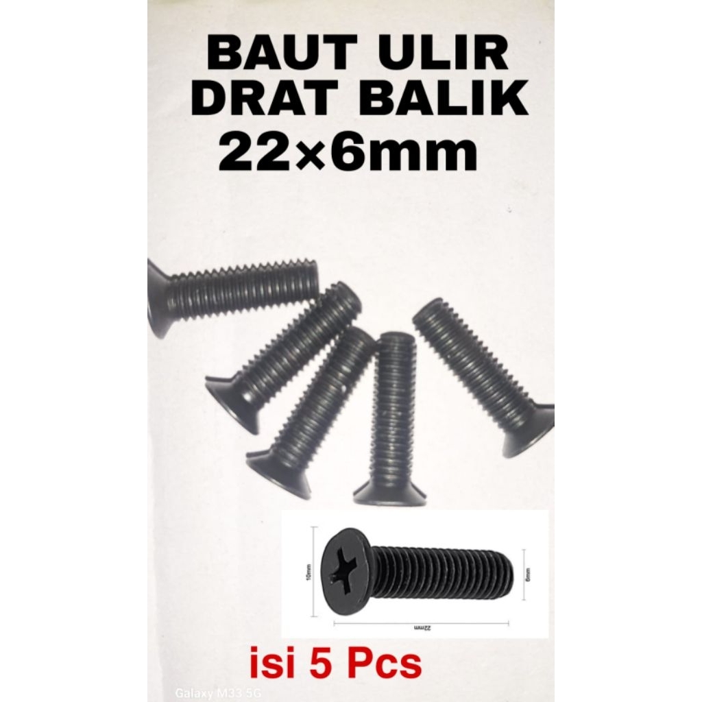 Baut Ulir Kepala Bor Drat Balik Bor Mesin Potong