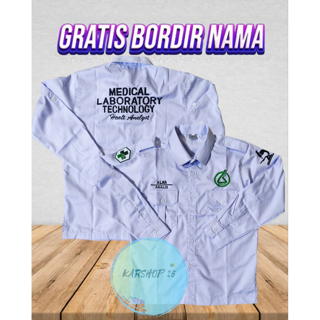 KEMEJA LABORATORY LENGAN PANJANG TERBARU SERAGAM PATELKI KEMEJA PATELKI KEMEJA LABORATORIUM SERAGAM 