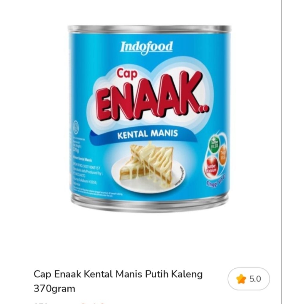 cap enaak kental manis putih kaleng 370gram