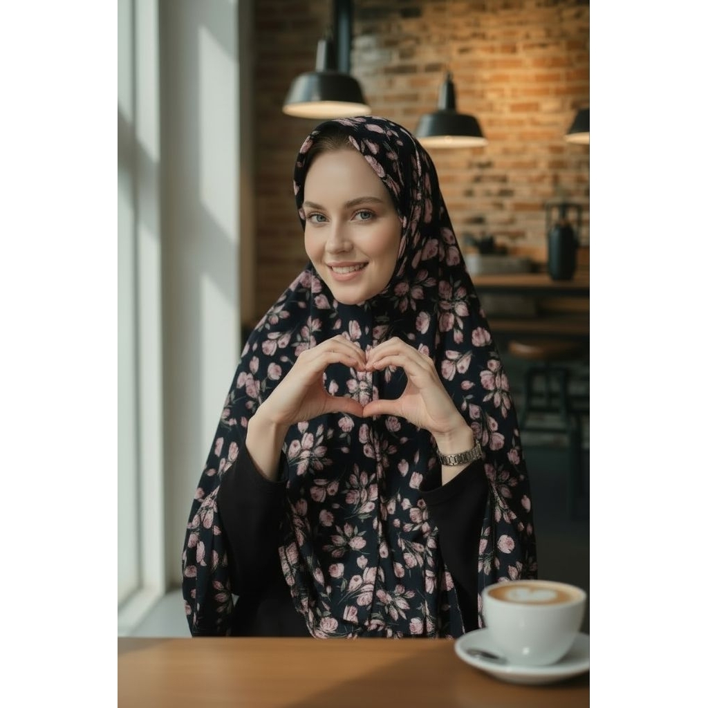 [002] Hijab Instan Dewasa Ihram Motif Ori by FH Scarf