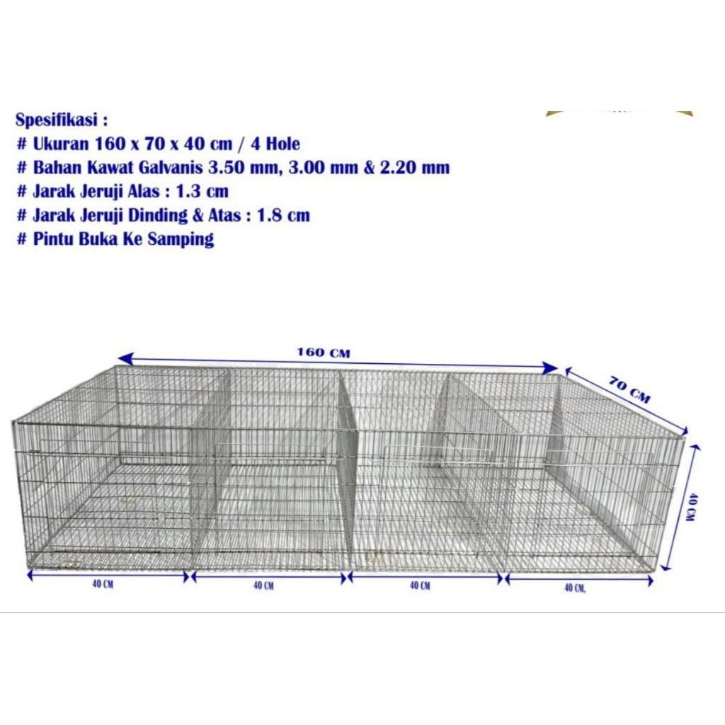 kandang galvanis kelinci 4 hole ready kandang untuk kelinci