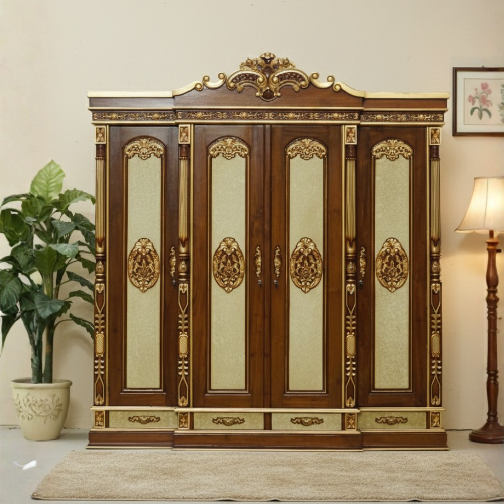 Lemari Pakaian 4 Pintu Kayu Jati Jepara