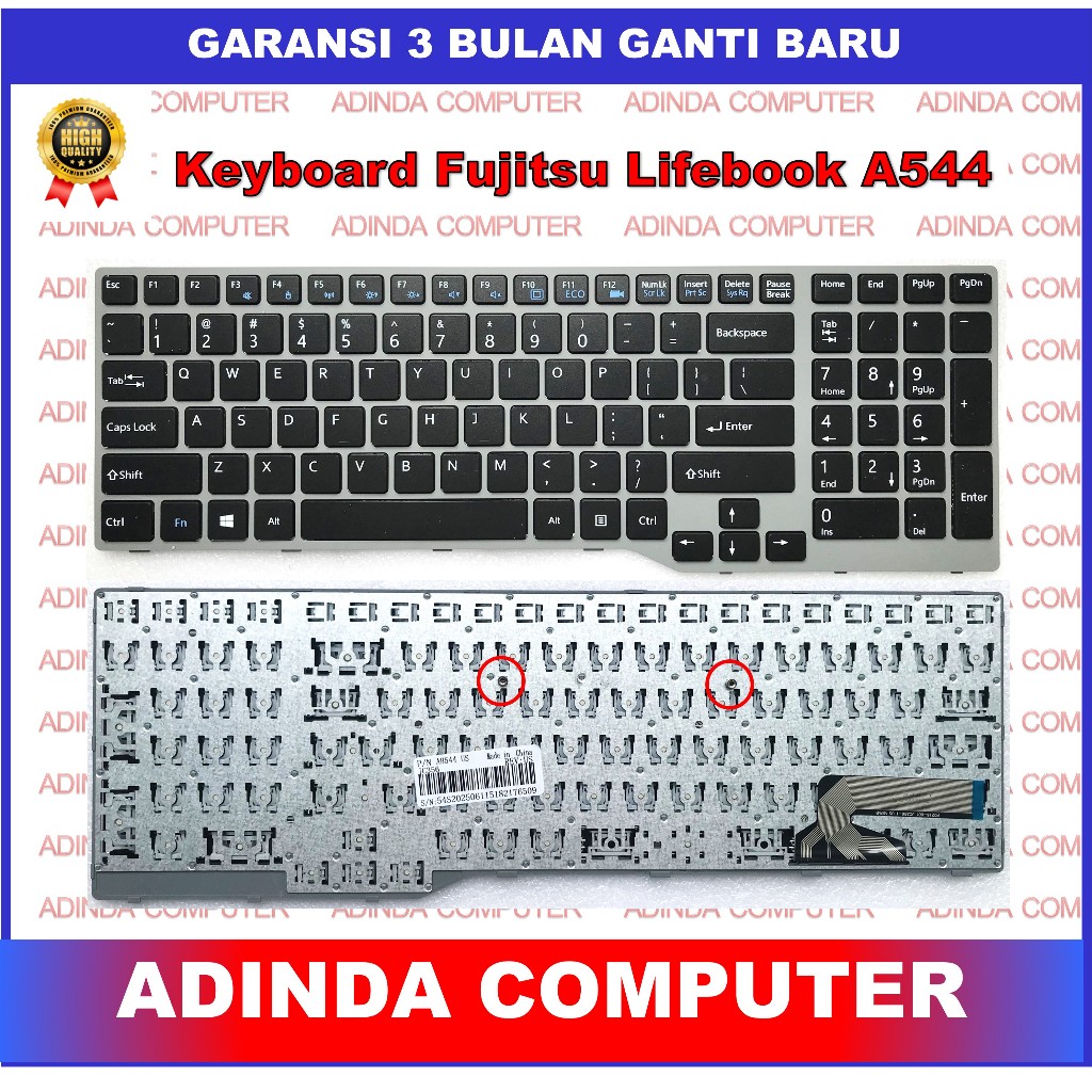 Keyboard Fujitsu Lifebook A544 AH544 AH564 AH574 AH53M AH42 AH555 AH42S FMVA42SW
