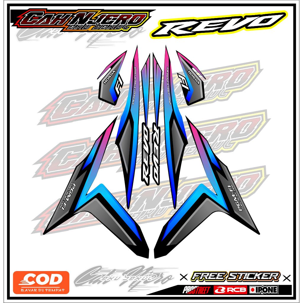 STRIPING VARIASI HONDA REVO X / STIKER LIST MOTOR HONDA REVO X