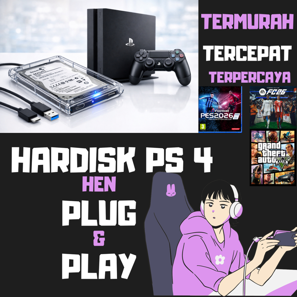 Hardisk 500gb game ps4 HEN termurah