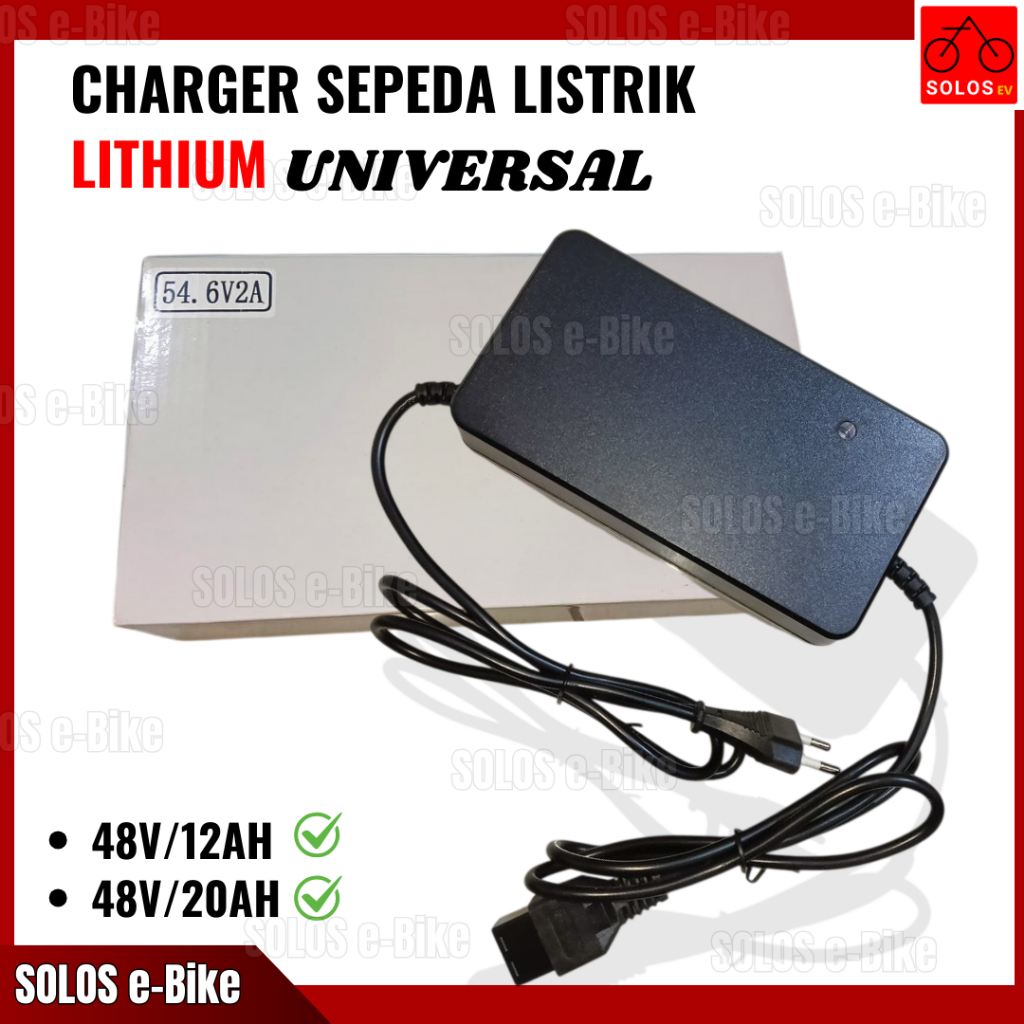Charger Lithium / Charger Sepeda Listrik Lithium 48V || 12AH & 20AH - Cocok Untuk Sepeda Listrik Yan