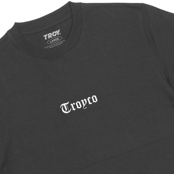 Troy Company T-shirt Dark Grey Half of Skull - Kaos Lengan Pendek Kaos Abu Gelap MTD 2792