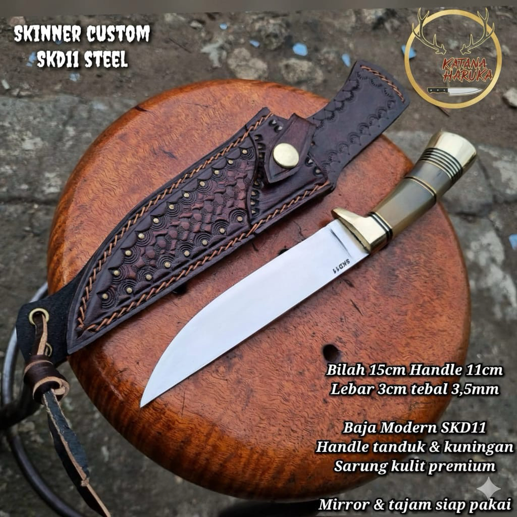 SKINNER CUSTOM KATANA HARUKA - Pisau Dapur / Serbaguna Baja Modern SKD11 Super Tajam & Premium