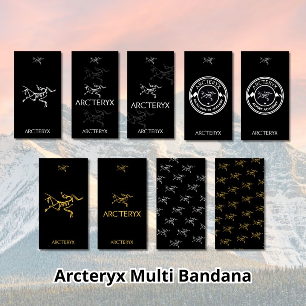 Masker Bandana Multifungsi Arcteryx Neck Gaiter Gorpcore Logo Scarf Headwear Motor Hiking Outdoor Gu