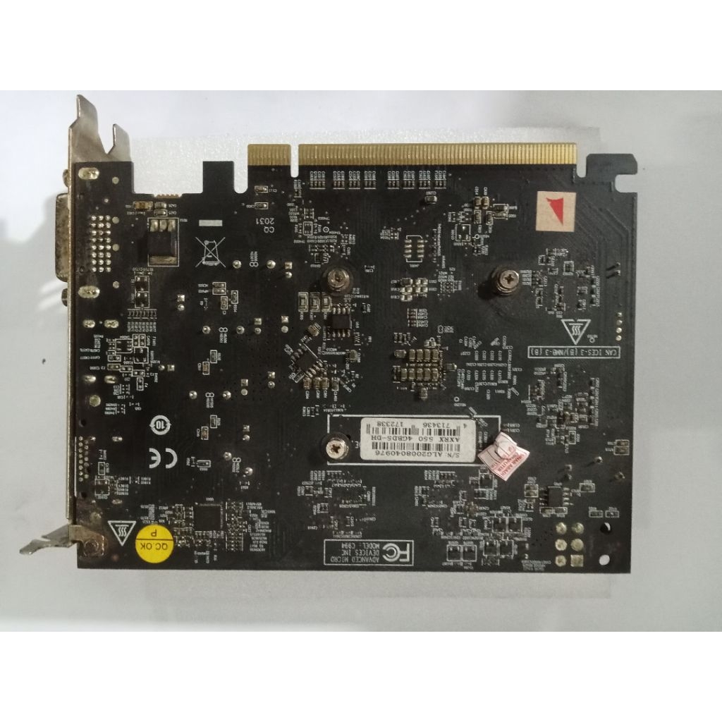 VGA PowerColor Radeon RX 550 4GB GDDR5 128bit | HDMI DP DVI | Second Normal