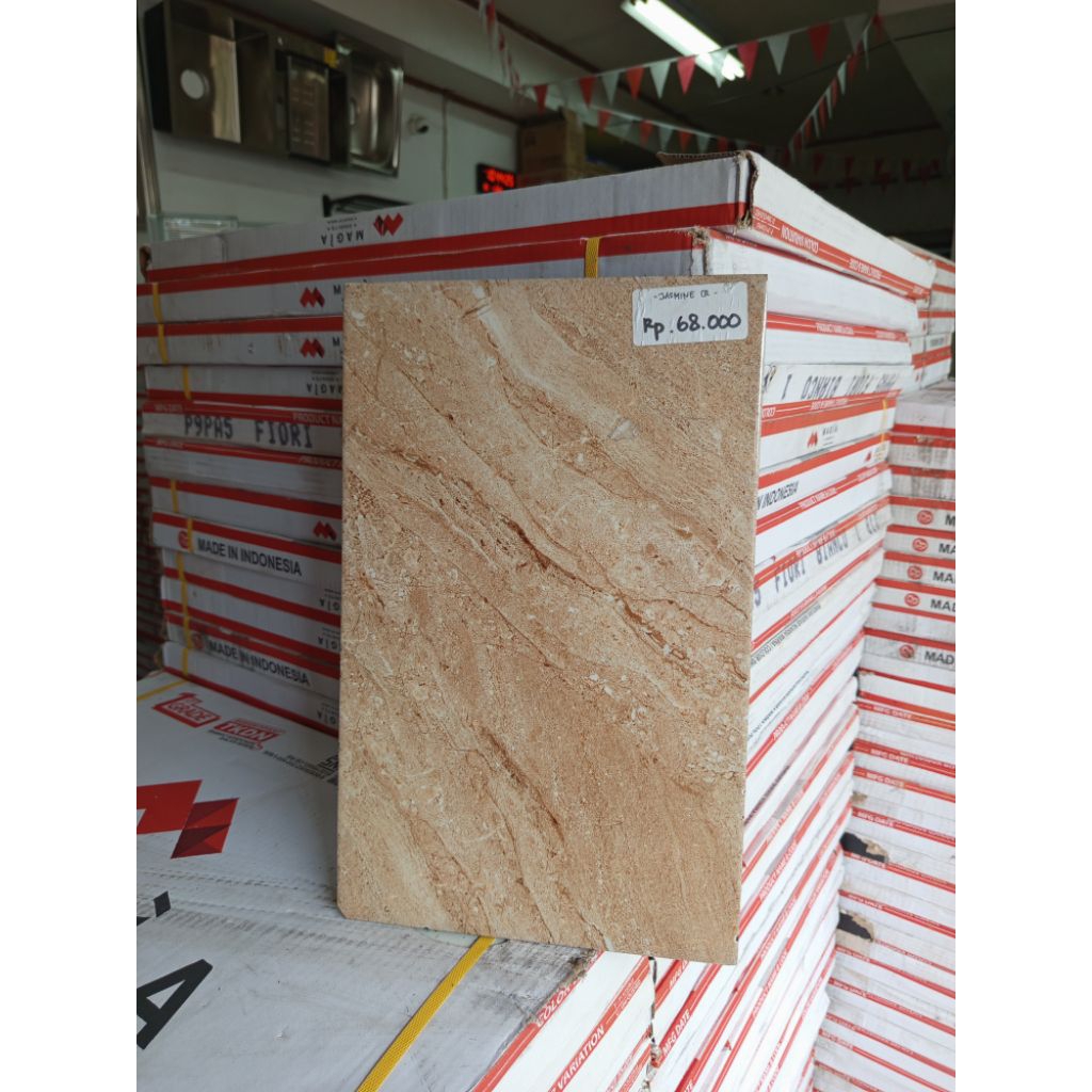 Keramik Dinding Glossy Jasmine Cream 25 x 40