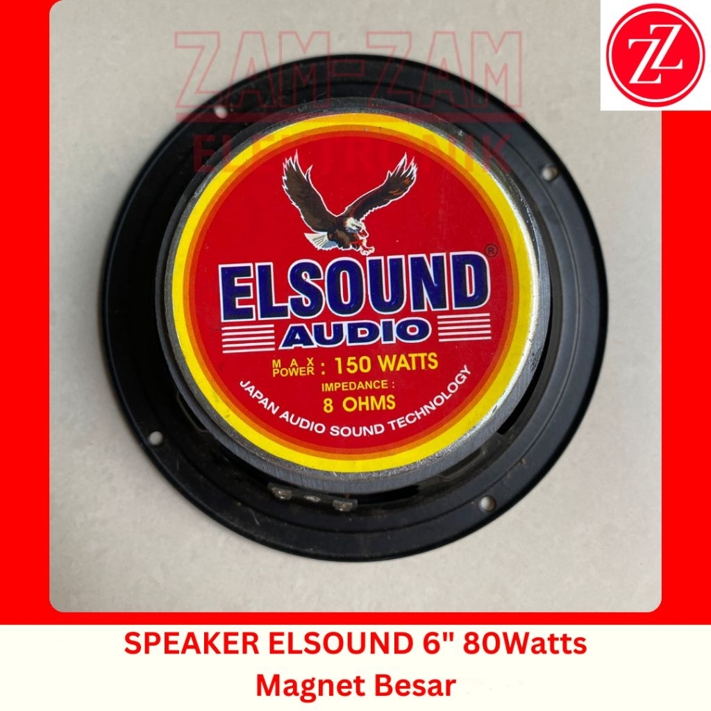 Speaker Elsound 6 inch magnet besar 150watts