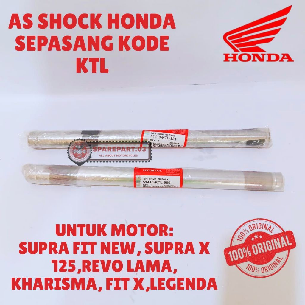 AS SHOCK ORIGINAL HONDA KODE KTL [SEPASANG], AS SHOCK SUPRA FIT NEW, AS SHOCK SUPRA X 125, AS SHOCK 